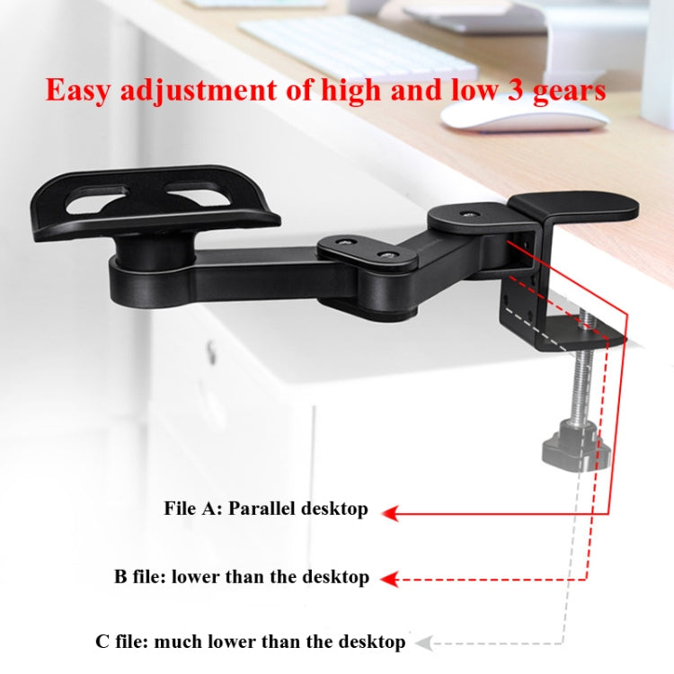 Vaydeer TJ2011 Computer Hand Bracket Mouse Pad Metal Lazy Arm Support Cantilever Wrist Pad(Black) - Other by Vaydeer | Online Shopping South Africa | PMC Jewellery | Buy Now Pay Later Mobicred
