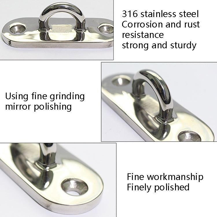 316 Stainless Steel Oval Boat Plate Seat Hand Rowing Boat Fixed Seat Accessories, Specification: 100mm - Marine Accessories & Parts by PMC TechLife | Online Shopping South Africa | PMC TechLife | Buy Now Pay Later Mobicred
