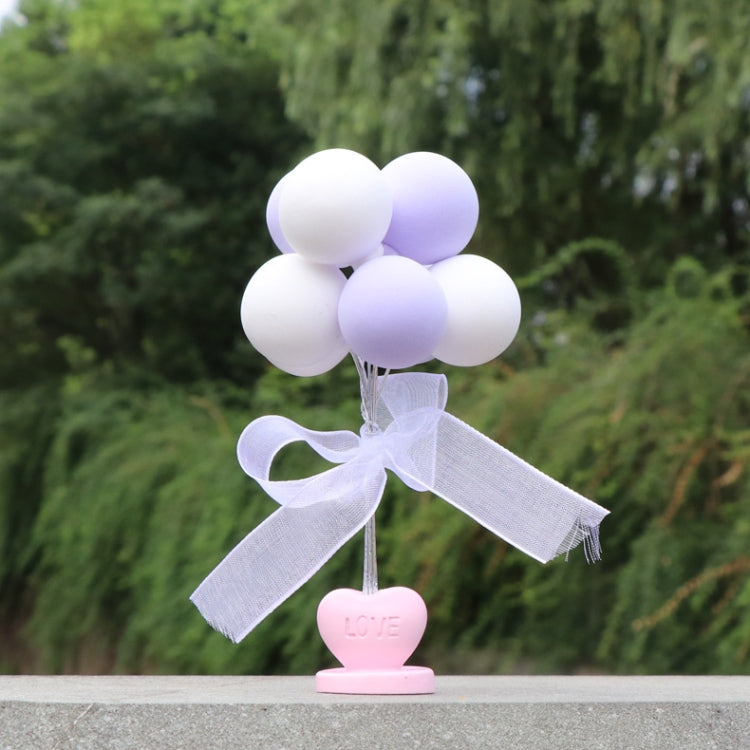 6 PCS Car Ornaments Love Balloon Personality Macaron Color Car Ornament(Purple White)
