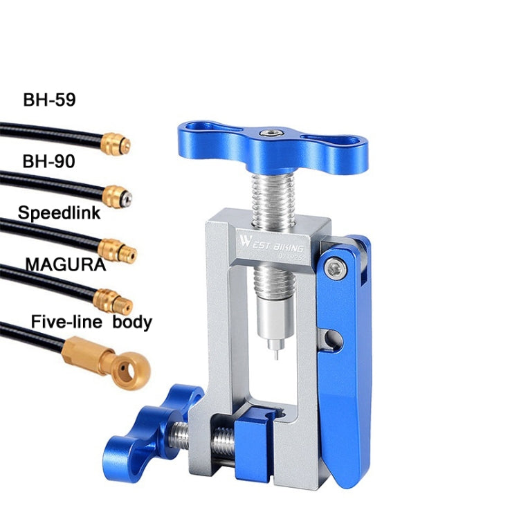 WEST BIKING YP0719252 Bicycle Oil Needle Installation Tool Cycling Tubing Jack Repair Tool(Silver Blue) - Maintenance tools by WEST BIKING | Online Shopping South Africa | PMc TechLife | Buy Now Pay Later Mobicred