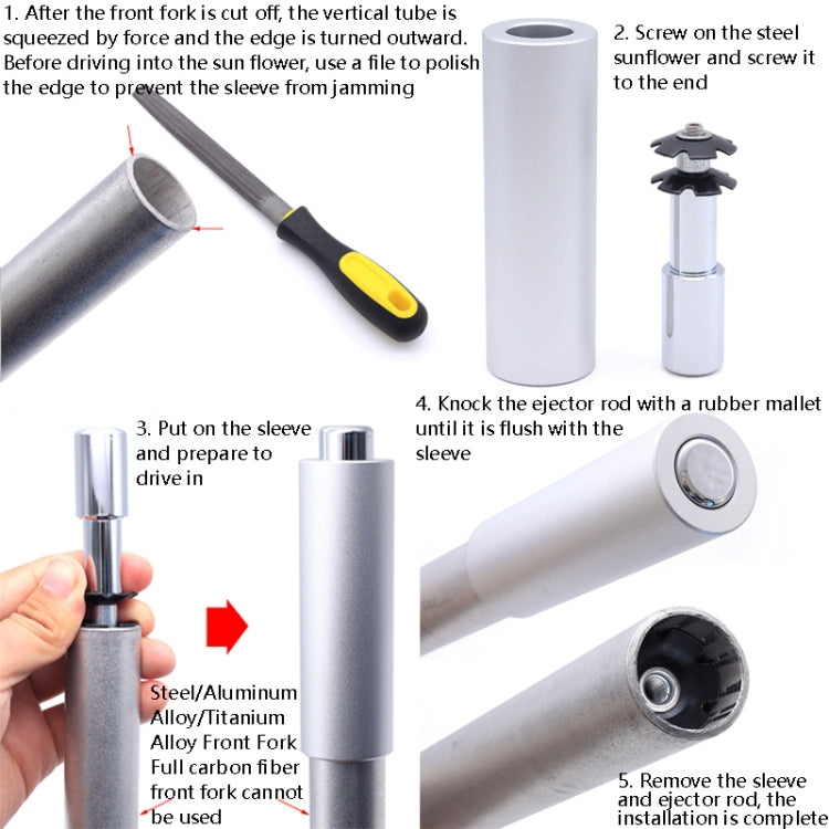 Mountain Road Bicycle Headset Installation Tool Steel Flower Core Installation Sleeve Tool(Sun Flower Tool) - Maintenance tools by PMc TechLife | Online Shopping South Africa | PMc TechLife | Buy Now Pay Later Mobicred