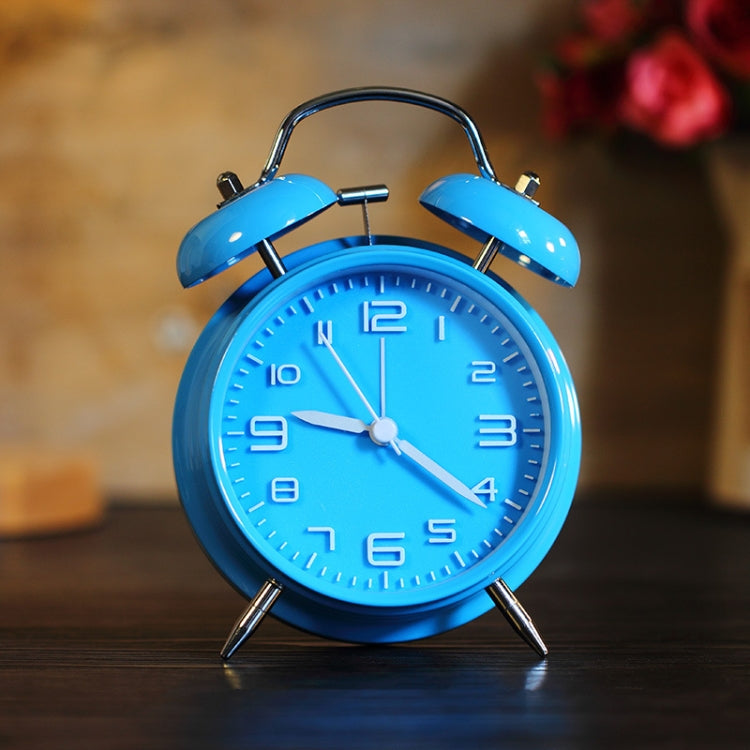 4 Inch Bedroom Bedside Stereo Digital Silent Alarm Clock With Light(Blue Shell Blue Surface)