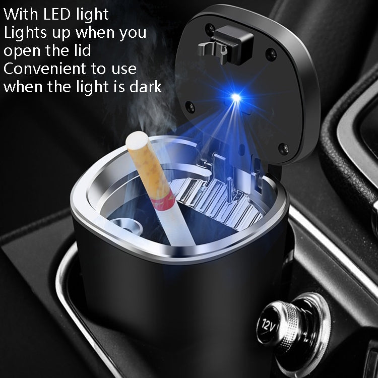 2 PCS Car Ashtray With Cover Hanging Invisible With LED Light Car Ashtray(Board)