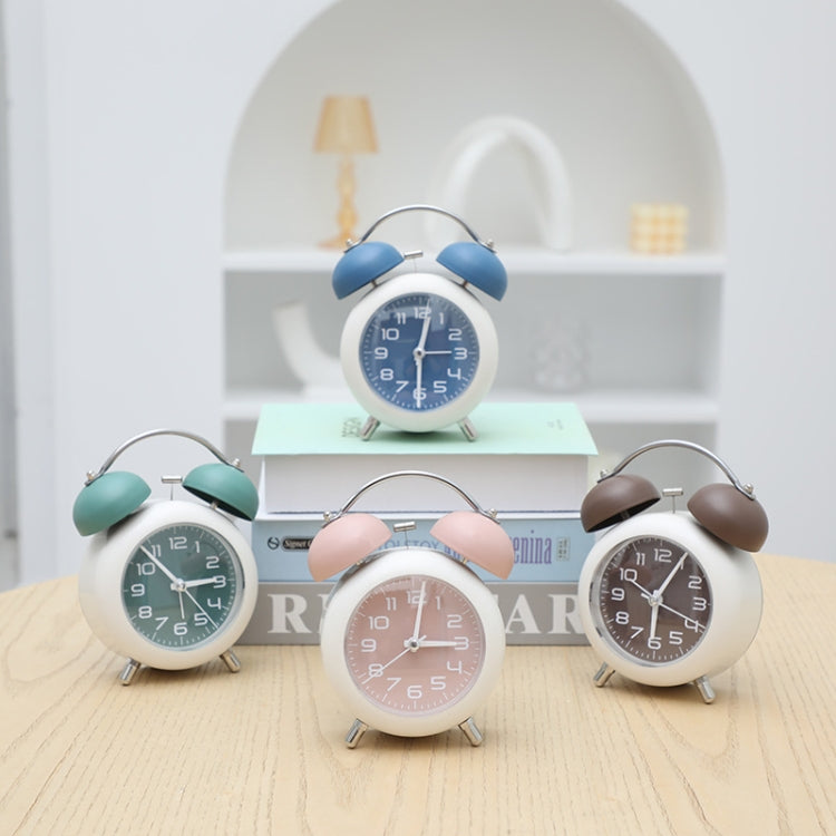 Bedroom Desktop Metal Digital Mechanical Alarm Clock Living Room Silent Clock With Night Light(Blue)