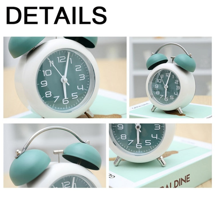 Bedroom Desktop Metal Digital Mechanical Alarm Clock Living Room Silent Clock With Night Light(Blue)