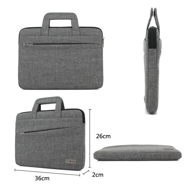 YOBAN Y-923-1 Casual Laptop Bag Water-resistant Tablet Business Bag, Size: 14 inch(Dark Gray)