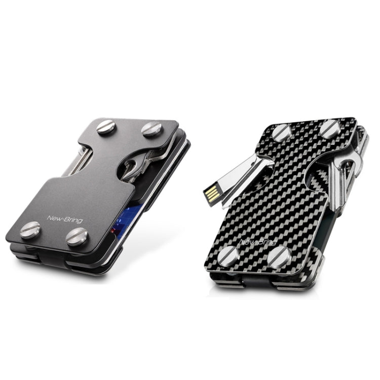 New-Bring Metal Card Holder Multifunctional EDC Wallet Can Store Keys & U Disk(Black) - free shipping - PMC Jewellery - Order now!