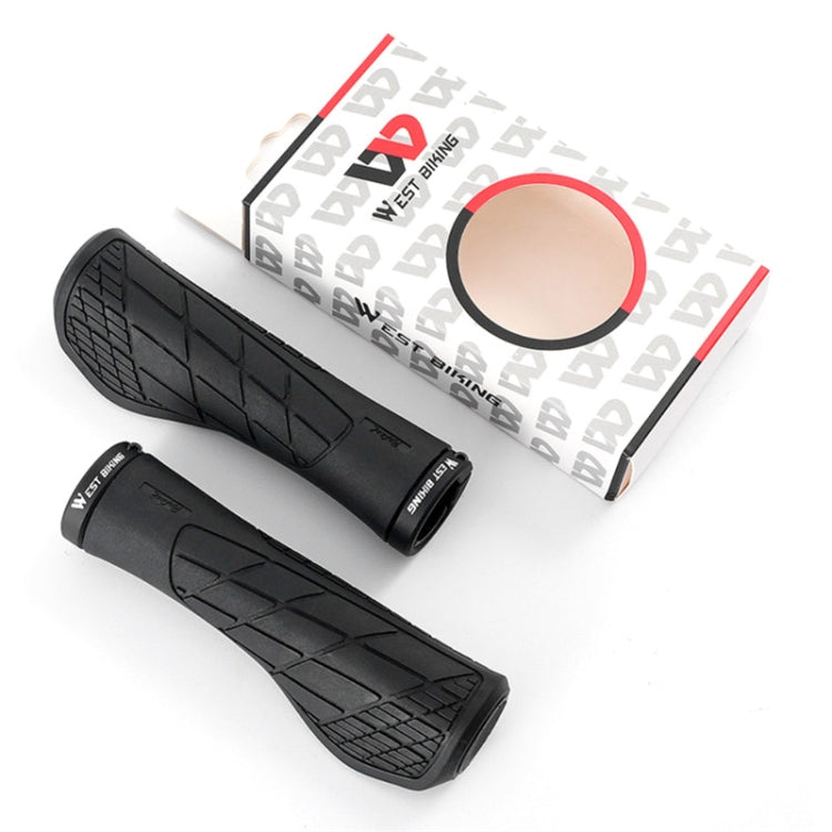 1 Pair WEST BIKING YP0804060 Bicycle Grips Mountain Bike Non-Slip Rubber Grips(Orange) - Bicycle Grips by WEST BIKING | Online Shopping South Africa | PMC TechLife | Buy Now Pay Later Mobicred