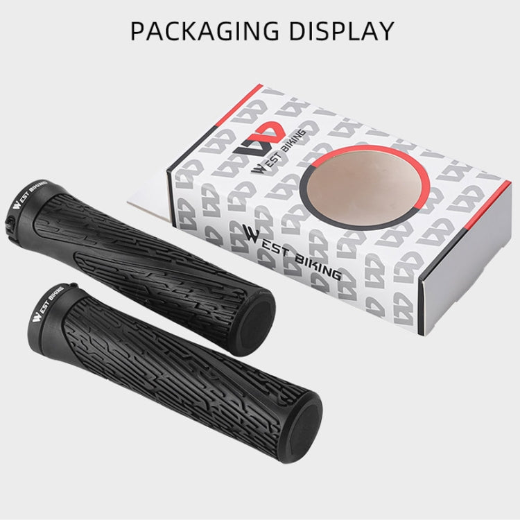 1 Pair WEST BIKING YP0804061 Bicycle Anti-Slip Shock Absorber Grip Mountain Bike Rubber Handlebar Cover(Ink) - free shipping - PMc TechLife - Order now!