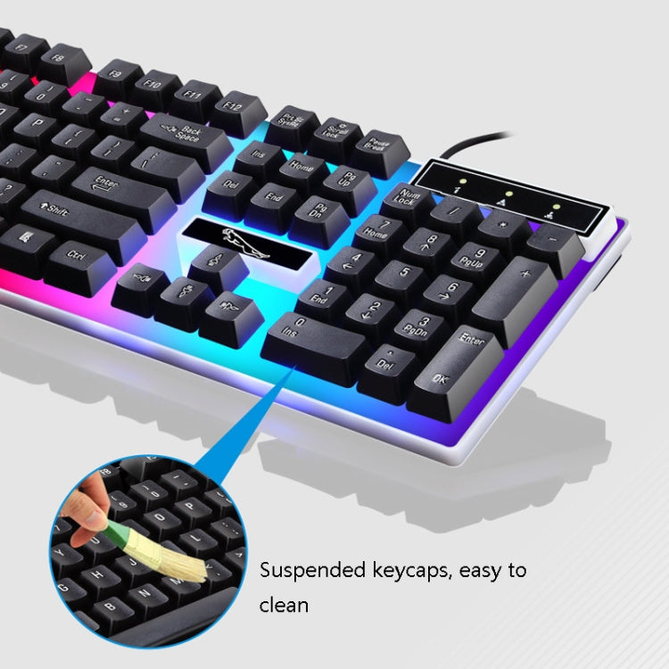 ZGB G21B Colorful Glow USB Wired Keyboard Mouse Set(Black) - free shipping - PMC Jewellery - Order now!