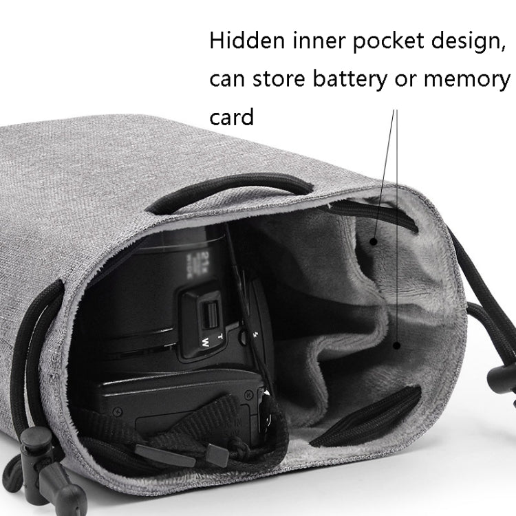 Benna Water-resistant SLR Camera Lens Bag Lens Protective Cover Pouch Bag, Color: Square Small(Gray)