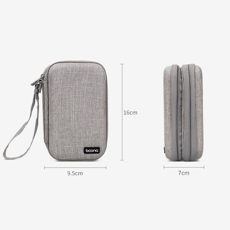 Baona BN-F027 Double-Layer Mobile Hard Disk Storage Bag EVA Hard Shell Hard Disk Protective Cover(Black)
