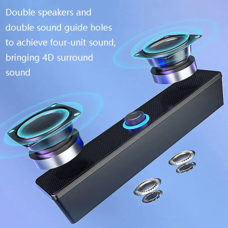 LeerFel Long Computer Wired Speaker Heavy Wellness Computer Multimedia Audio, Specification: 350TS (with Bluetooth) - by PMC Jewellery | Online Shopping South Africa | PMC Jewellery | Buy Now Pay Later Mobicred