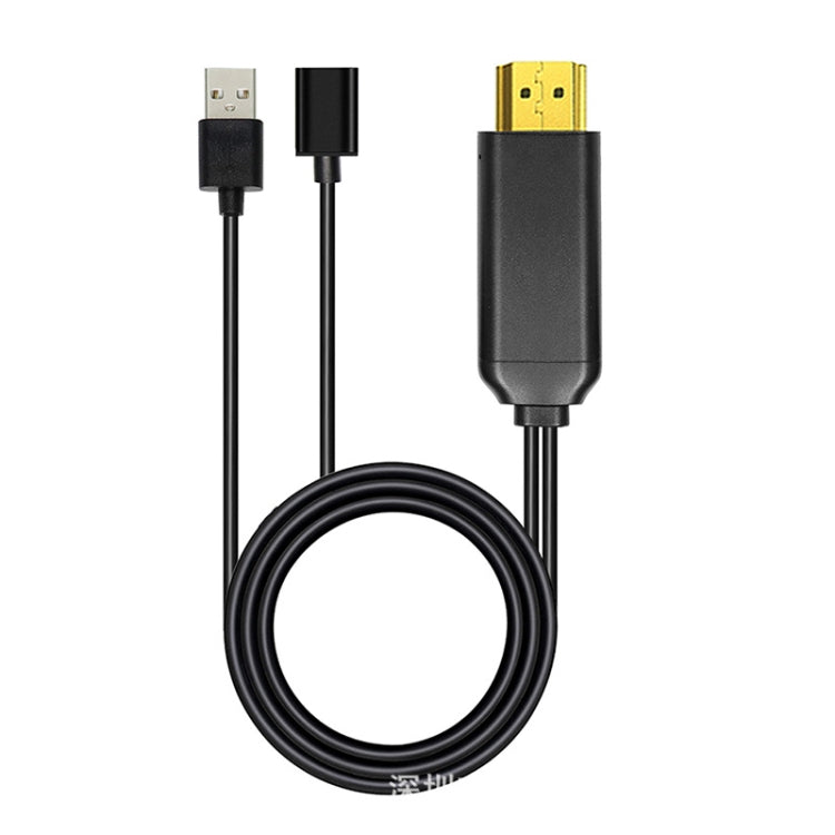 L3B Type-C USB To HDMI-Compatible Audio Transfer Three-In-One HD Cable TV Screen Connector(Black)