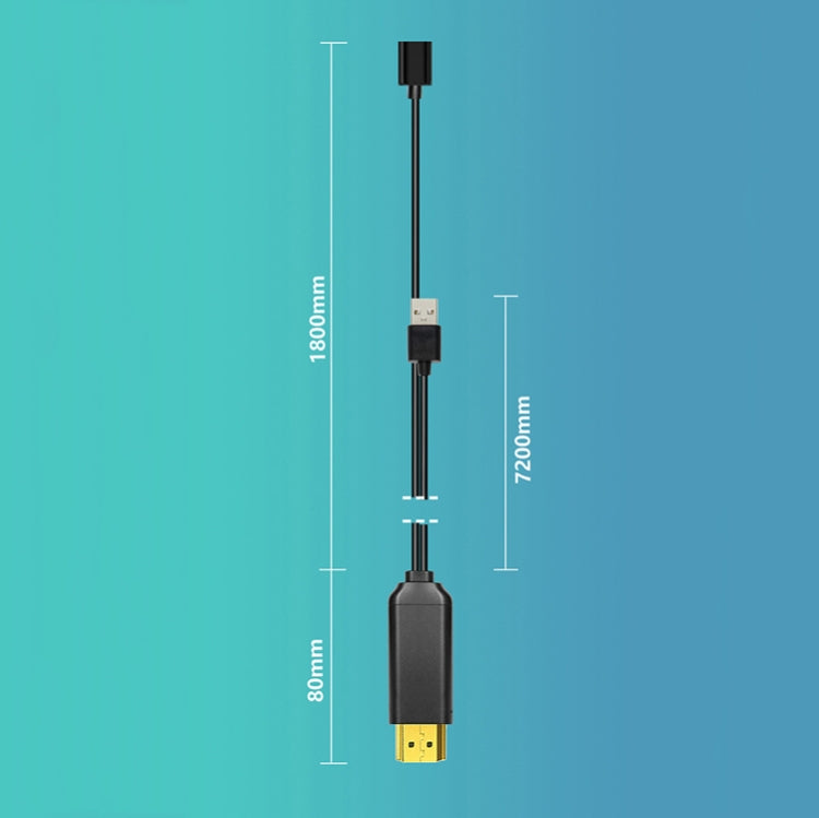 L3B Type-C USB To HDMI-Compatible Audio Transfer Three-In-One HD Cable TV Screen Connector(Black)