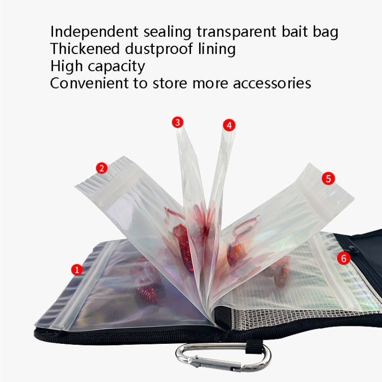 Splitable Fish Bait Bag With 6 PVC Self-Sealing Stickers Classification Storage Hanging Bag(Army Green) - Storage Boxes & Storage Bags by PMC TechLife | Online Shopping South Africa | PMC TechLife | Buy Now Pay Later Mobicred