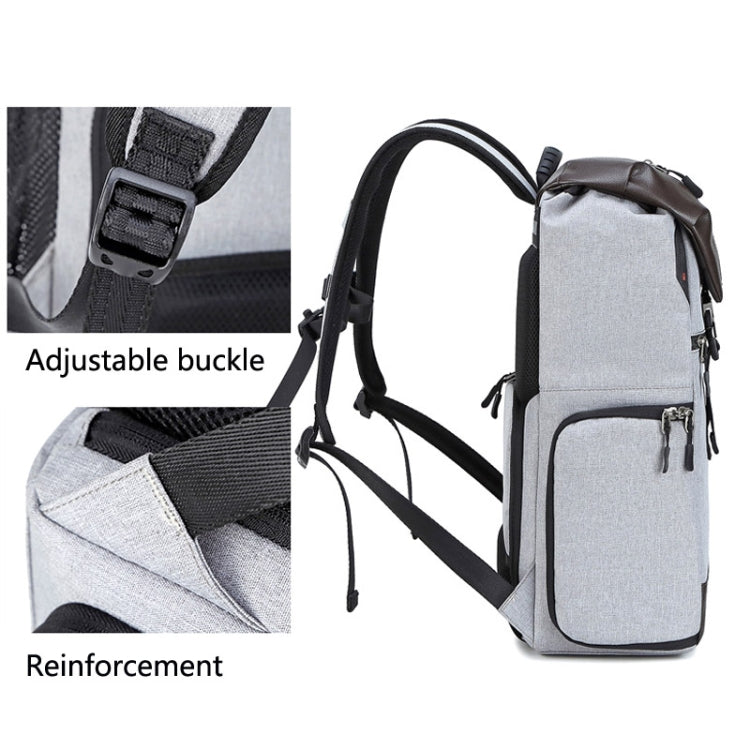 C3081 Camera Computer Shoulder Digital Camera Bag Large Capacity Photography Backpack(Dark Gray)
