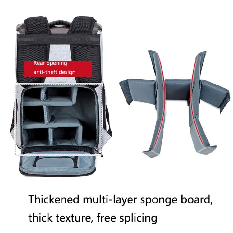 C3081 Camera Computer Shoulder Digital Camera Bag Large Capacity Photography Backpack(Light Grey) - Backpack by PMC TechLife | Online Shopping South Africa | PMC TechLife | Buy Now Pay Later Mobicred