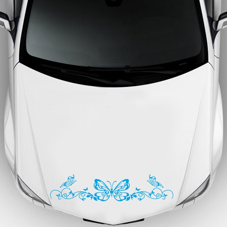 D-347 Butterfly Note Car Sticker Sheet Music Waist Line Body Sticker(Blue)