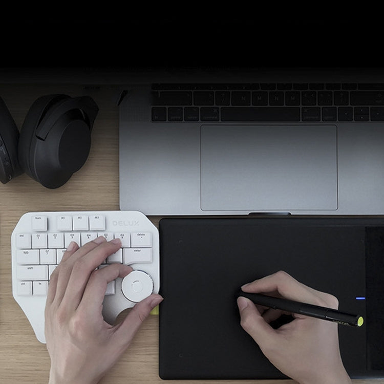 DELUX T11 29 Keys Single-Hand Keyboard Shortcut Key Speech Tool Flat Keyboard, Colour: Silver - free shipping - PMC Jewellery - Order now!