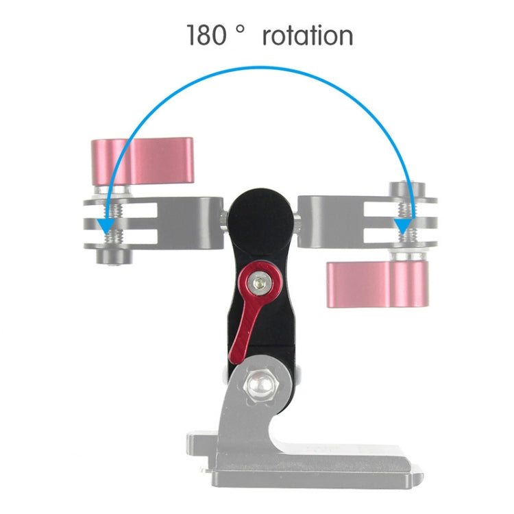 Aluminium Alloy 360 Degree Rotating Mount Adapter Adjustable Arm Connector for GoPro Hero11 Black / HERO10 Black /9 Black /8 Black /7 /6 /5 /5 Session /4 Session /4 /3+ /3 /2 /1, DJI Osmo Action and Other Action Cameras(Red)