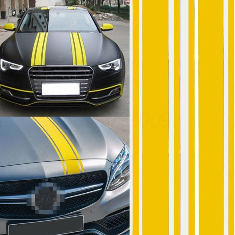 Car Hood Stickers Modified Racing Striped Ethylene Body Sticker(Yellow) - free shipping - PMC Jewellery - Order now!