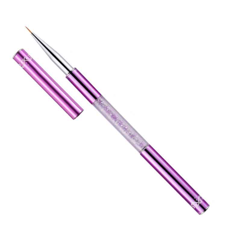 Nail Art Drawing Pen Purple Drill Rod Color Painting Flower Stripe Nail Brush With Pen Cover, Specification: 7mm