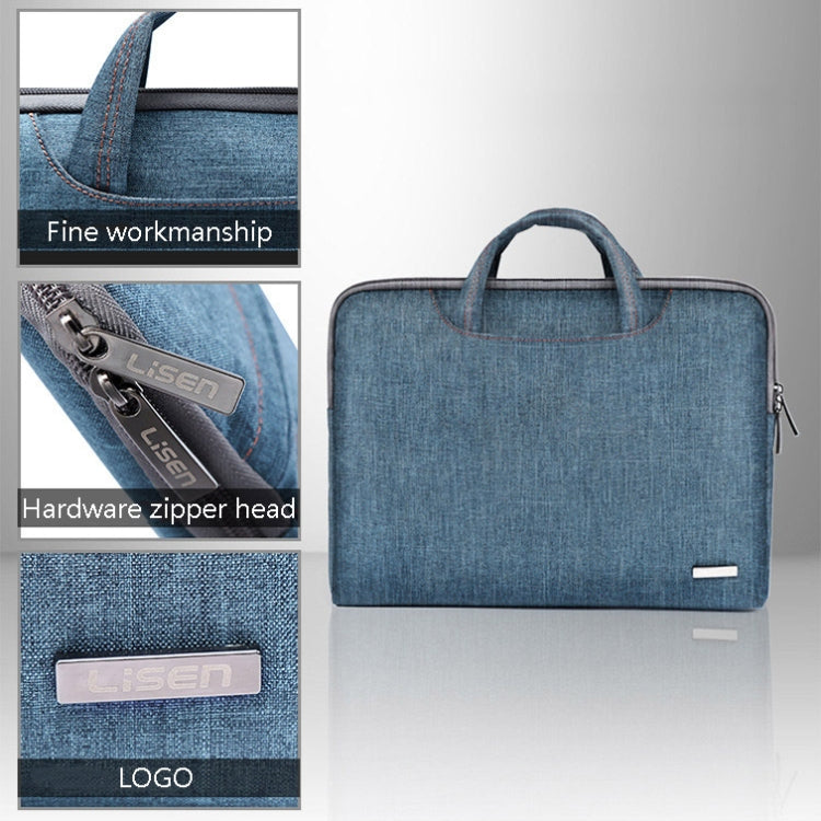 LiSEN LS-116 Simple Laptop Bag Business Laptop Liner Bag, Size: 11.6 inch(Canvas Colorful Leaves Black) - free shipping - PMC Jewellery - Order now!