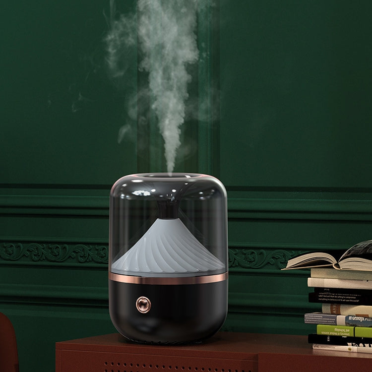 HX-930 Home Bedroom Round Mirror Essential Oil Aromatherapy Machine Ultrasonic Atomization Hydrating Spray Humidifier(Black)