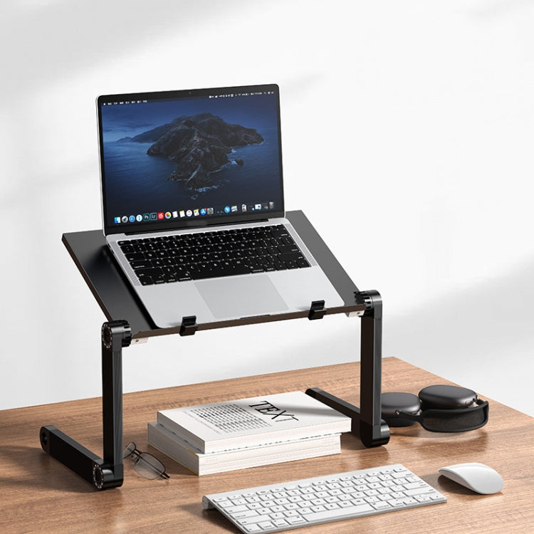 Oatsbasf Folding Computer Desk Laptop Stand Foldable Lifting Heightening Storage Portable Rack,Style: L02 Black