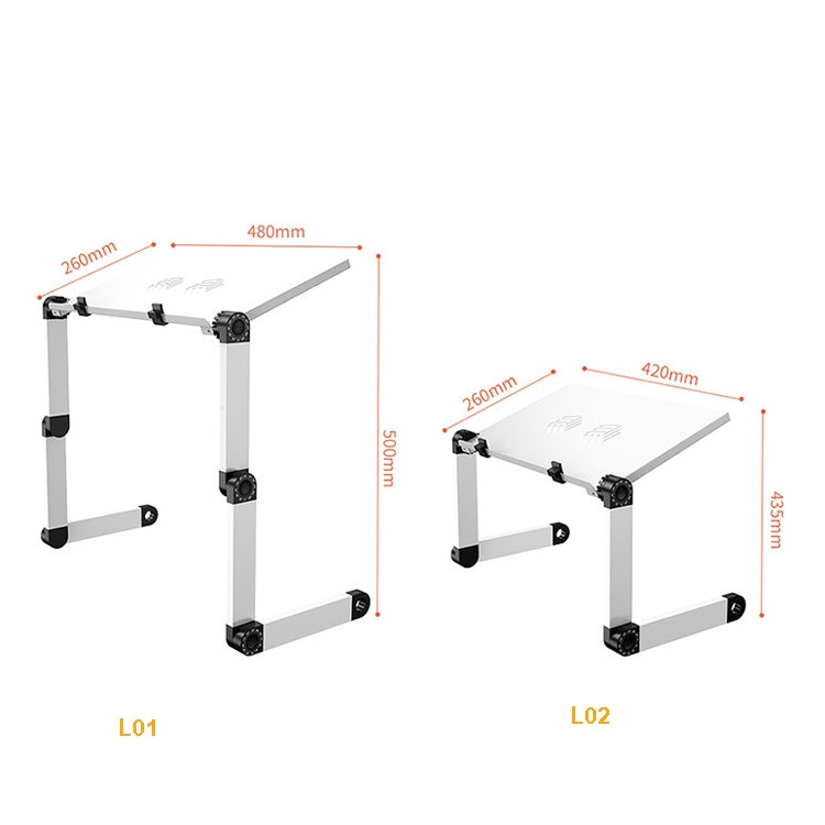 Oatsbasf Folding Computer Desk Laptop Stand Foldable Lifting Heightening Storage Portable Rack,Style: L02 Black