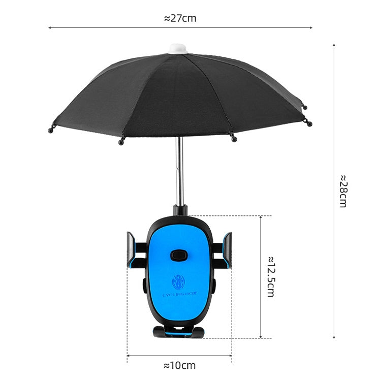 CYCLINGBOX BG-2935 Bicycle Mobile Phone Bracket With Umbrella Waterproof Navigation Electric Car Mobile Phone Frame, Style: Handlebar Installation (Yellow) - Holders by CYCLINGBOX | Online Shopping South Africa | PMC Jewellery | Buy Now Pay Later Mobicred