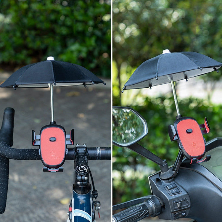 CYCLINGBOX BG-2935 Bicycle Mobile Phone Bracket With Umbrella Waterproof Navigation Electric Car Mobile Phone Frame, Style: Rearview Mirror Installation (Red) - free shipping - PMC Jewellery - Order now!