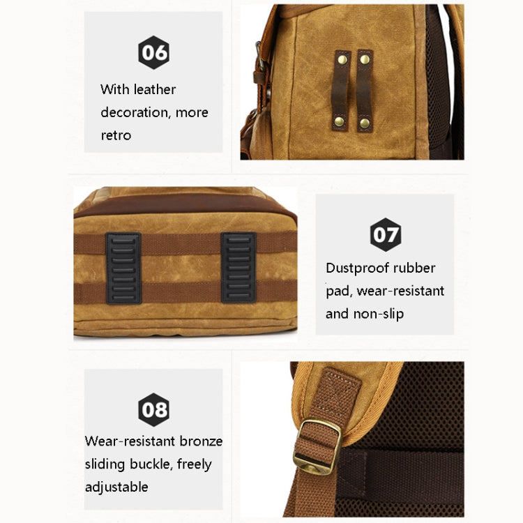 K-86 Casual Shoulder Camera Bag Contrast Waterproof Batik Canvas Single Digital Camera Photo Backpack(Green) - Backpack by PMC TechLife | Online Shopping South Africa | PMC TechLife | Buy Now Pay Later Mobicred