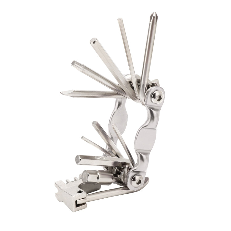BG-9835D Bicycle Multi-Function Maintenance Curved 11 In 1 Tool Mountain Highway Bike With Interception Machine Combination Tool(silver)