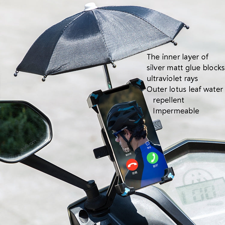 CYCLINGBOX Bicycle Mobile Phone Bracket With Parasol Rider Mobile Phone Frame, Style: Rearview Mirror Installation (Black) - free shipping - PMC Jewellery - Order now!