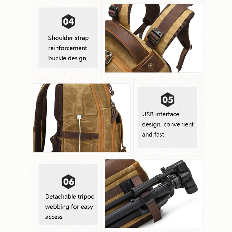 K813 Retro SLR Camera Bag Canvas Shoulder Computer Camera Bag(Blue) - Backpack by PMC TechLife | Online Shopping South Africa | PMC TechLife | Buy Now Pay Later Mobicred