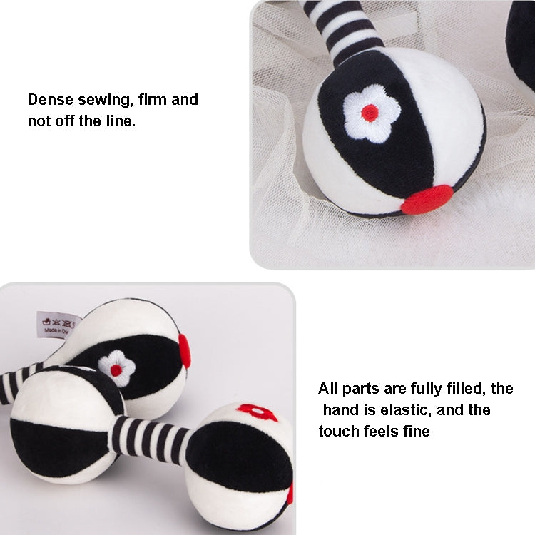 TOLOLO 1 Pair Baby Vision Training Early Educational Toy Newborn Chasing Black And White Sand Hammer Dumbbell Baby Rattle( T168263-2)