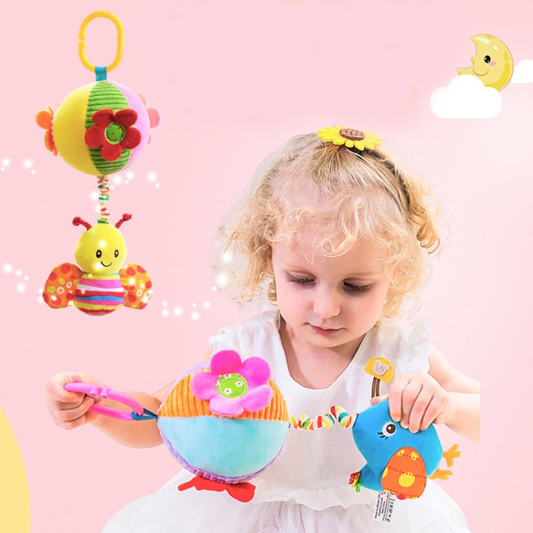 Stroller Drawstring Cloth Ball Toy Baby Soothing Hand Grab Ball Plush Bed Bell Lathe Pendant(Be)