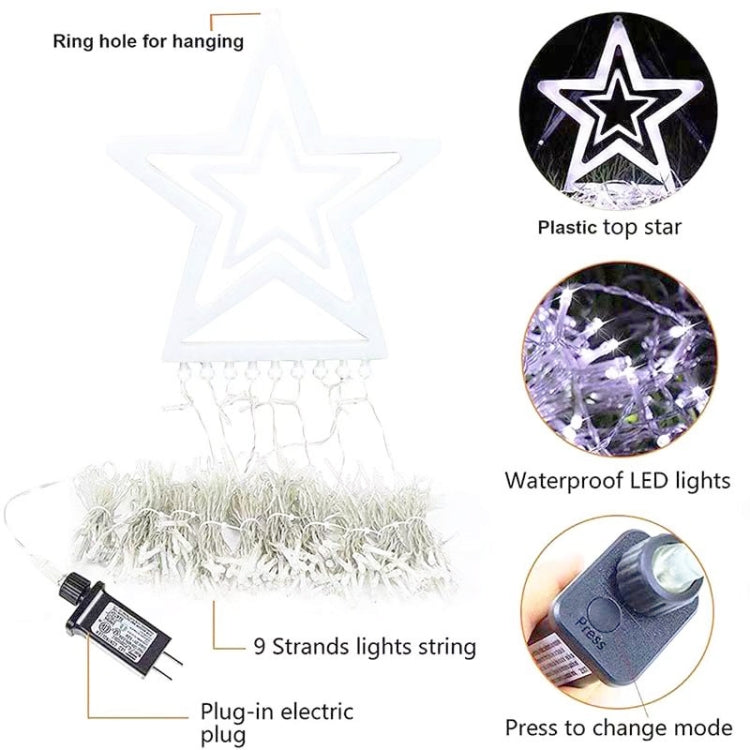 10LM 350 LED Star Waterfall Light Christmas Tree String Lights Outdoor Meteor Light, Plug Spec: EU Plug(RGB Light)