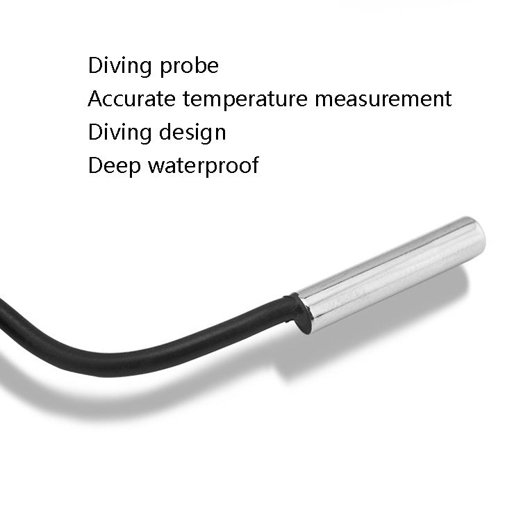 Fish Tank Digital Thermometer Water-resistant Probe Electronic Measuring Thermometer, Line Length: 1m (Black)