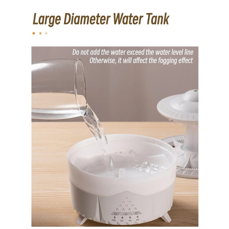 UFO Water Drop Aromatherapy Humidifier Desktop Remote Control Diffuser, Plug: US Plug(Wood Grain)