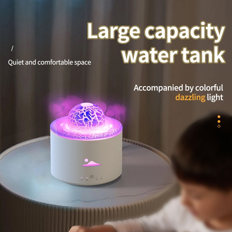 HX-130 Colorful Night Light Planet Desktop Flame Aromatherapy Humidifier, Spec: US Plug(White)