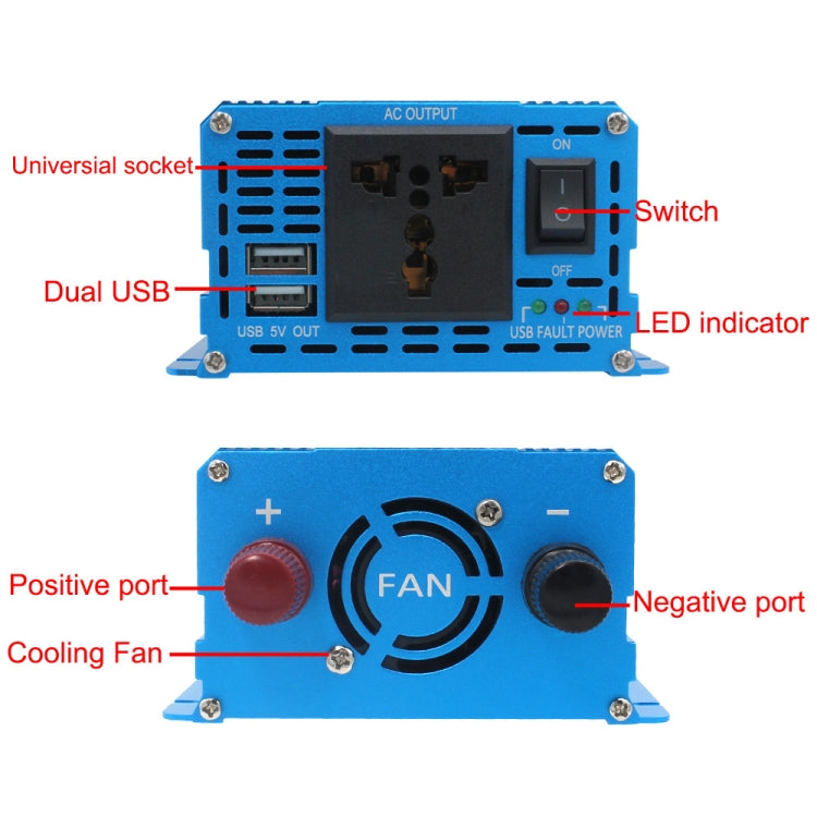 LVYUAN 2000W Car Home Pure Sine Wave Solar Inverter, Specification: 12V To 220V