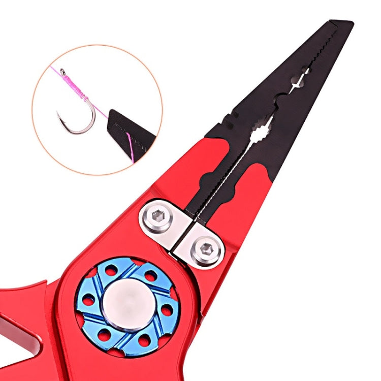 Multifunctional Open-Loop Lead-Pressing Fishing Pliers With Lock(Red) - free shipping - PMC Jewellery - Order now!