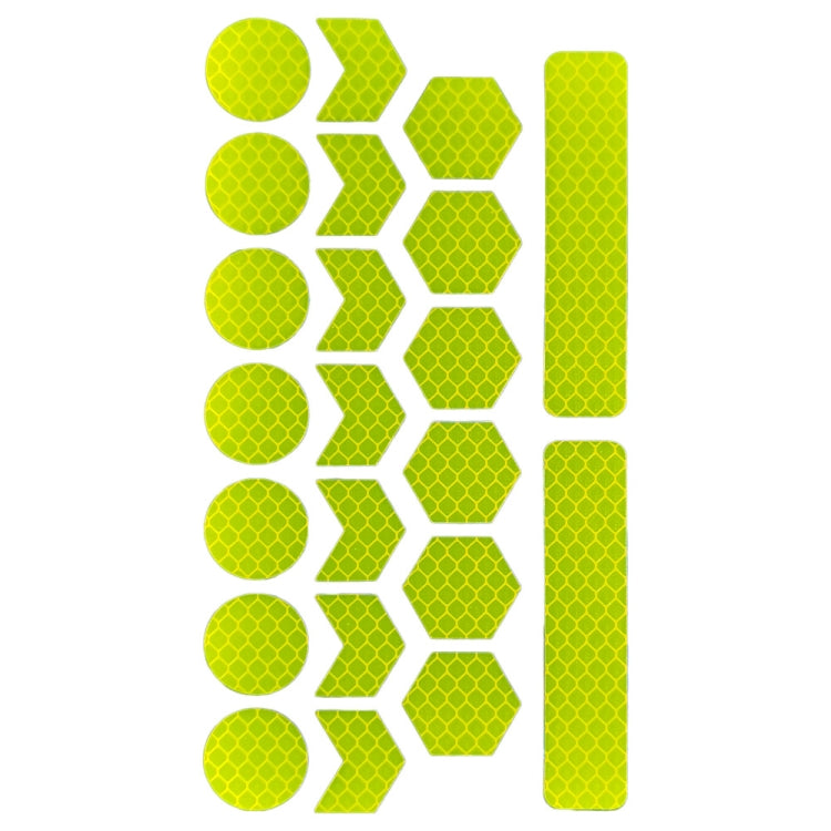 Motorcycle Bicycle broach Reflective Sticker Children Balance Scooter Luminous Sticker(Five-angle Star Fluorescent Yellow)