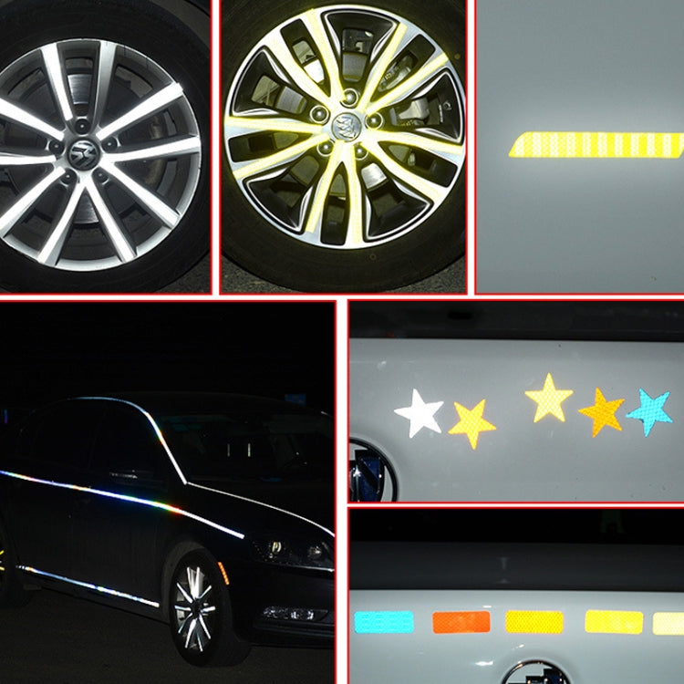 Motorcycle Bicycle broach Reflective Sticker Children Balance Scooter Luminous Sticker(Five-angle Star Fluorescent Yellow)