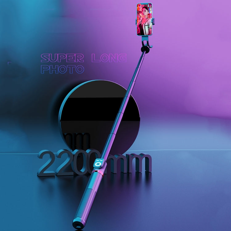 360-Degree Rotating Foldable Bluetooth Selfie Sticks Live Stand, Spec: P225 TK (Double Clip)