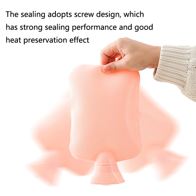 Hot Compress Stomach Hot Water Bottle Flannel Cover Cartoon Hand Warmer(Pink)