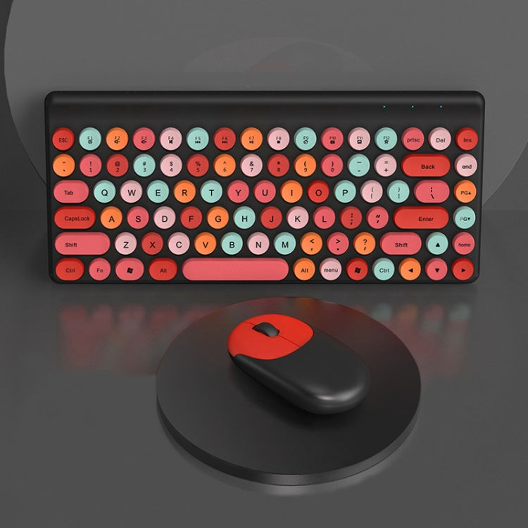 FV-W10 86-Keys 2.4G Wireless Keyboard and Mouse Set(Retro Lipstick)